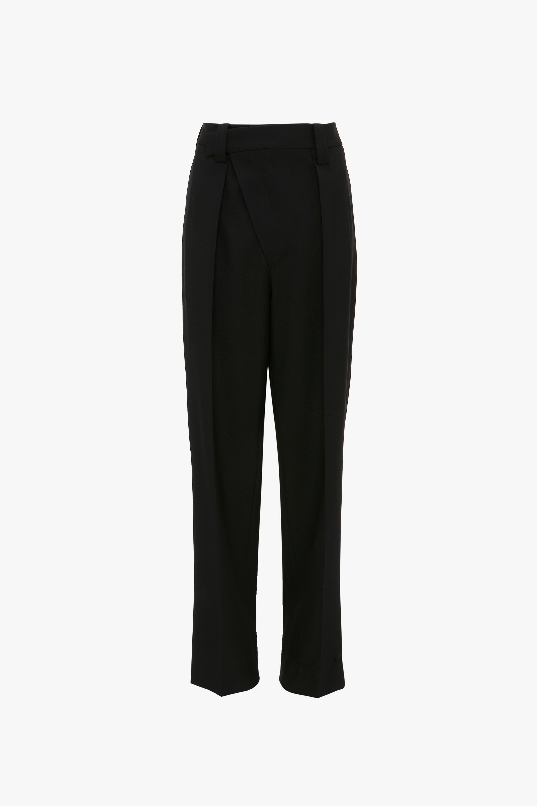 Wrap Front Trouser In Black - 1