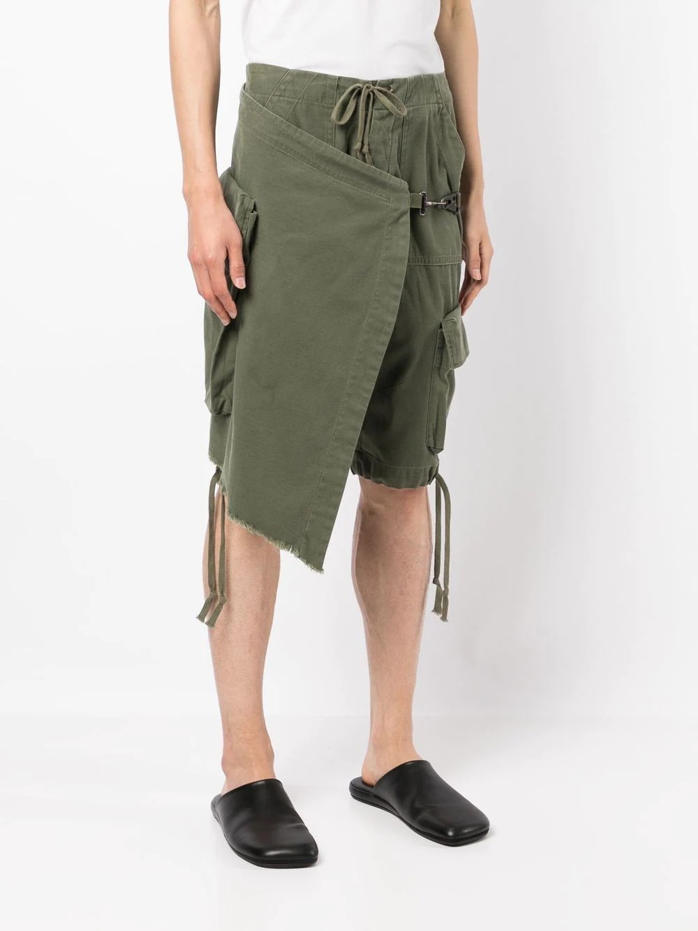 cotton cargo-wrap shorts - 3