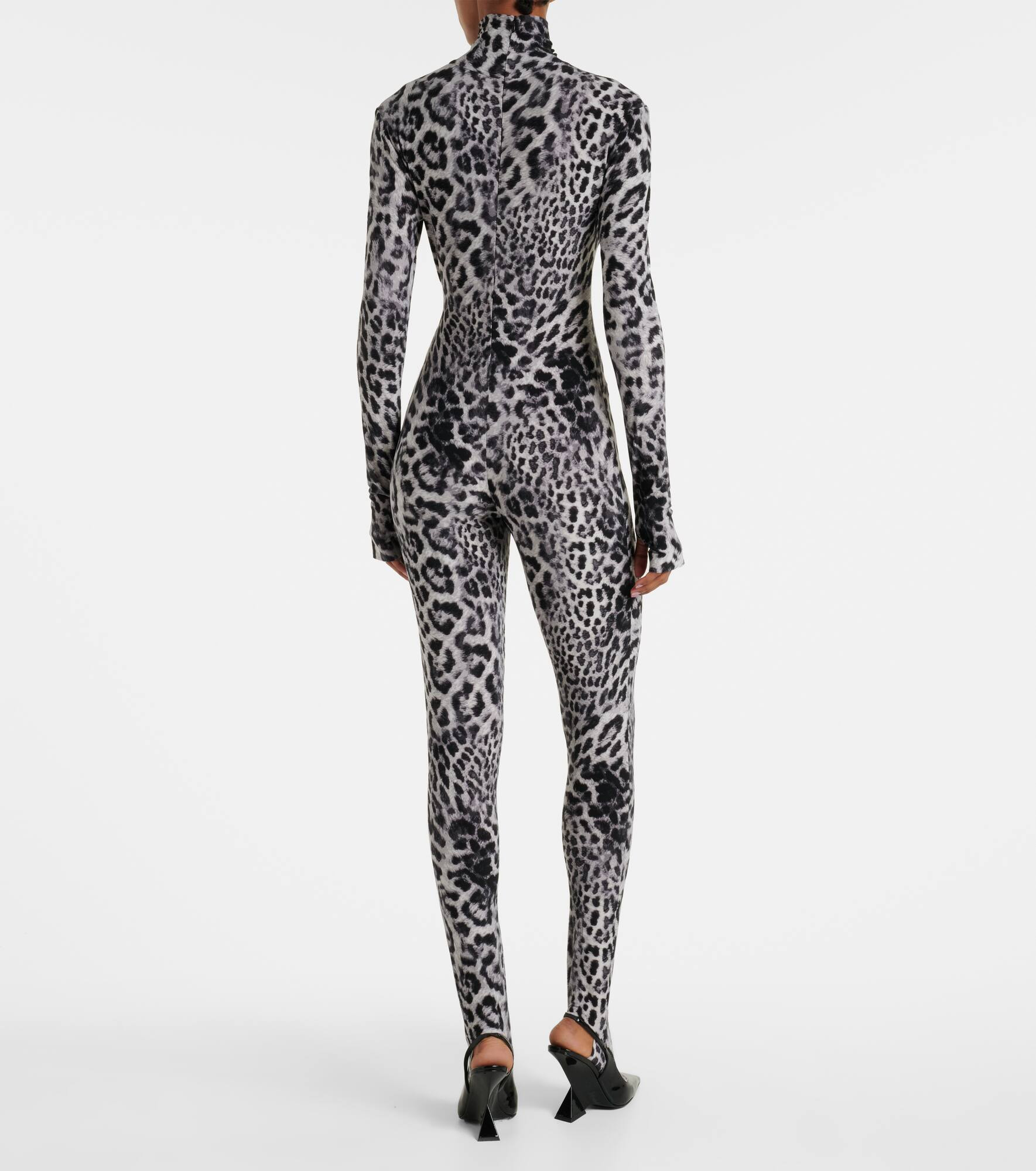 Leopard-print jersey catsuit - 3