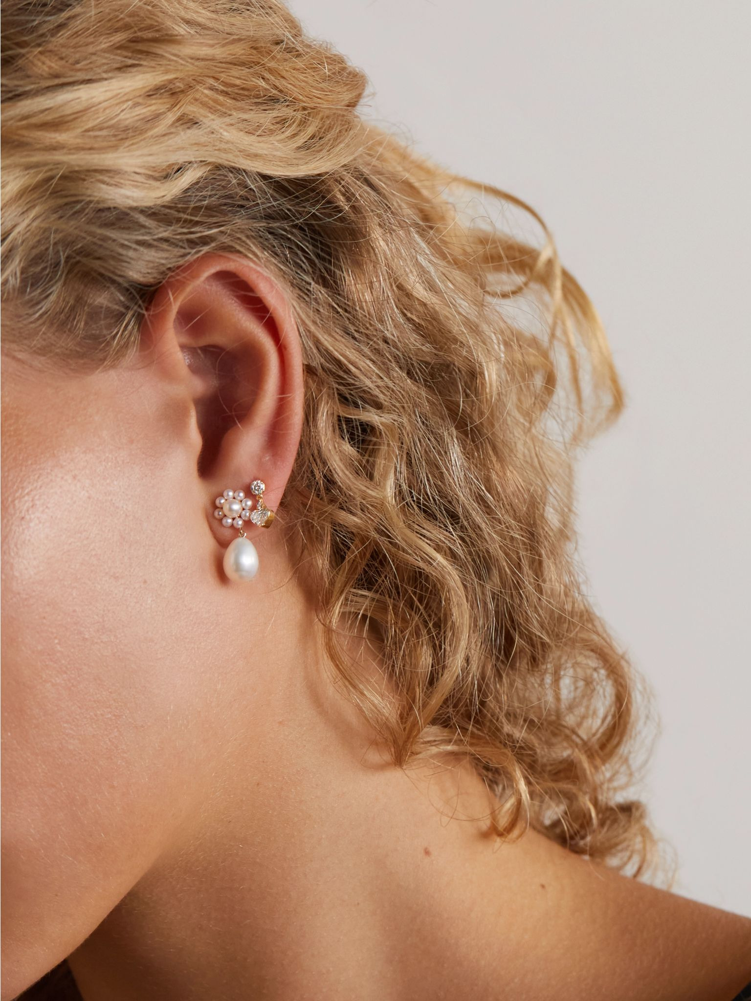 Chambre de Fleur 14-karat gold pearl single earring White - 4