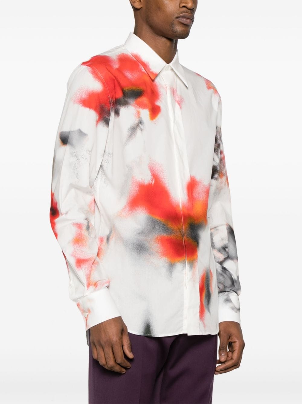 Obscured Flower printed shirt - 3