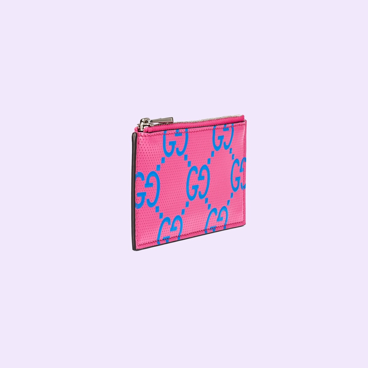 GG embossed zip card case - 3