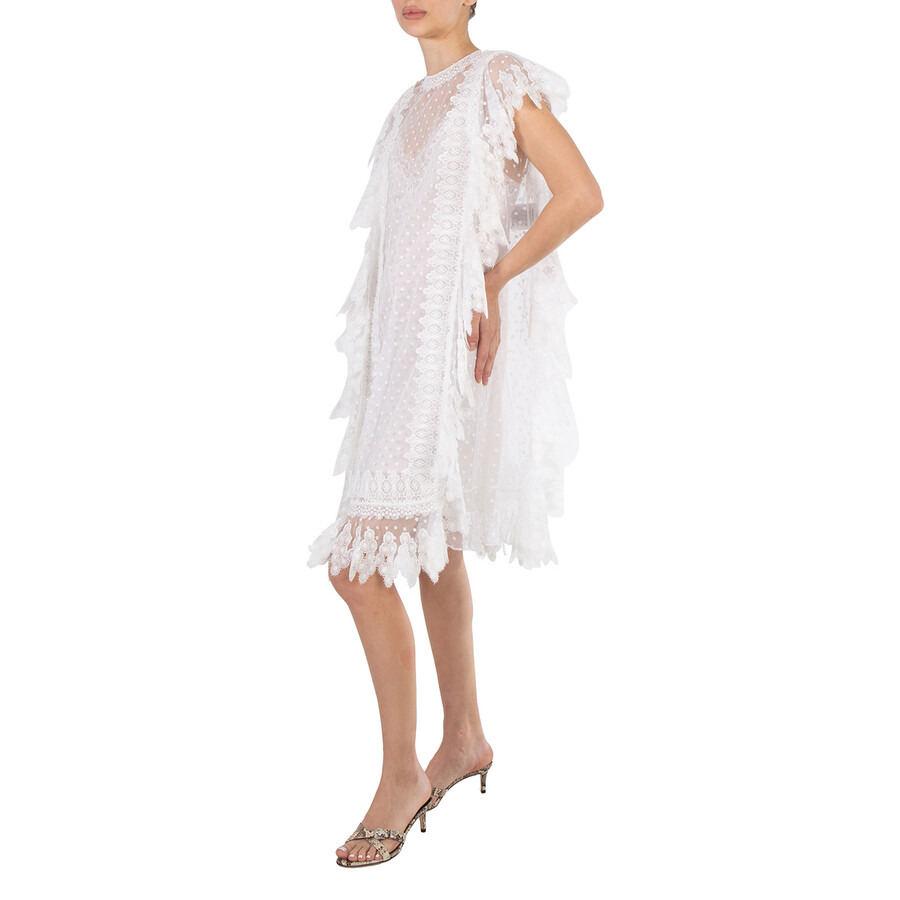 Burberry Nahla White Polka-dot And Scalloped Lace Tulle Dress - 6