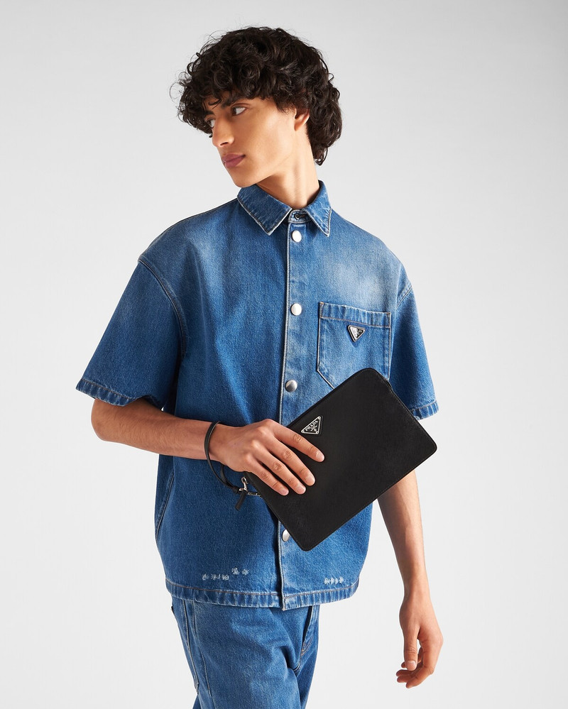 Prada Saffiano leather pouch outlook