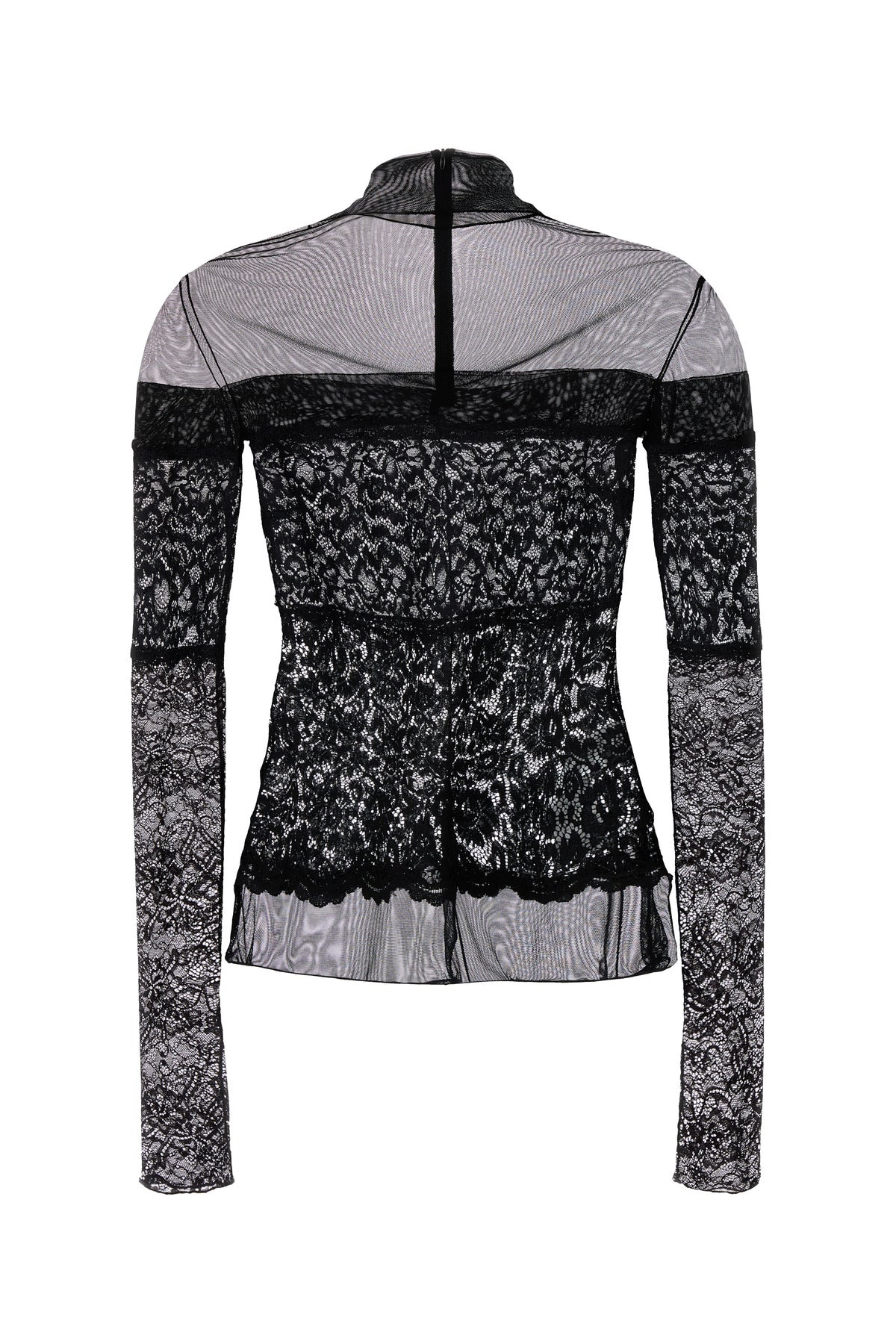 Black tulle and lace top - 2
