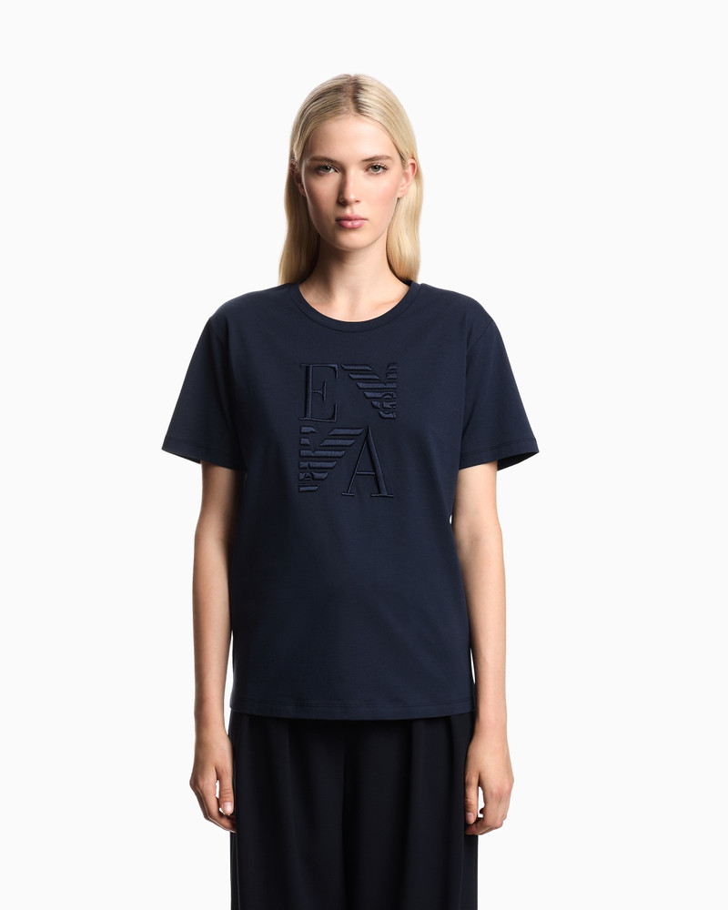 EMPORIO ARMANI ASV WINTER URBANISM CAPSULE COLLECTION ORGANIC-JERSEY T-SHIRT WITH LOGO EMBROIDERY outlook