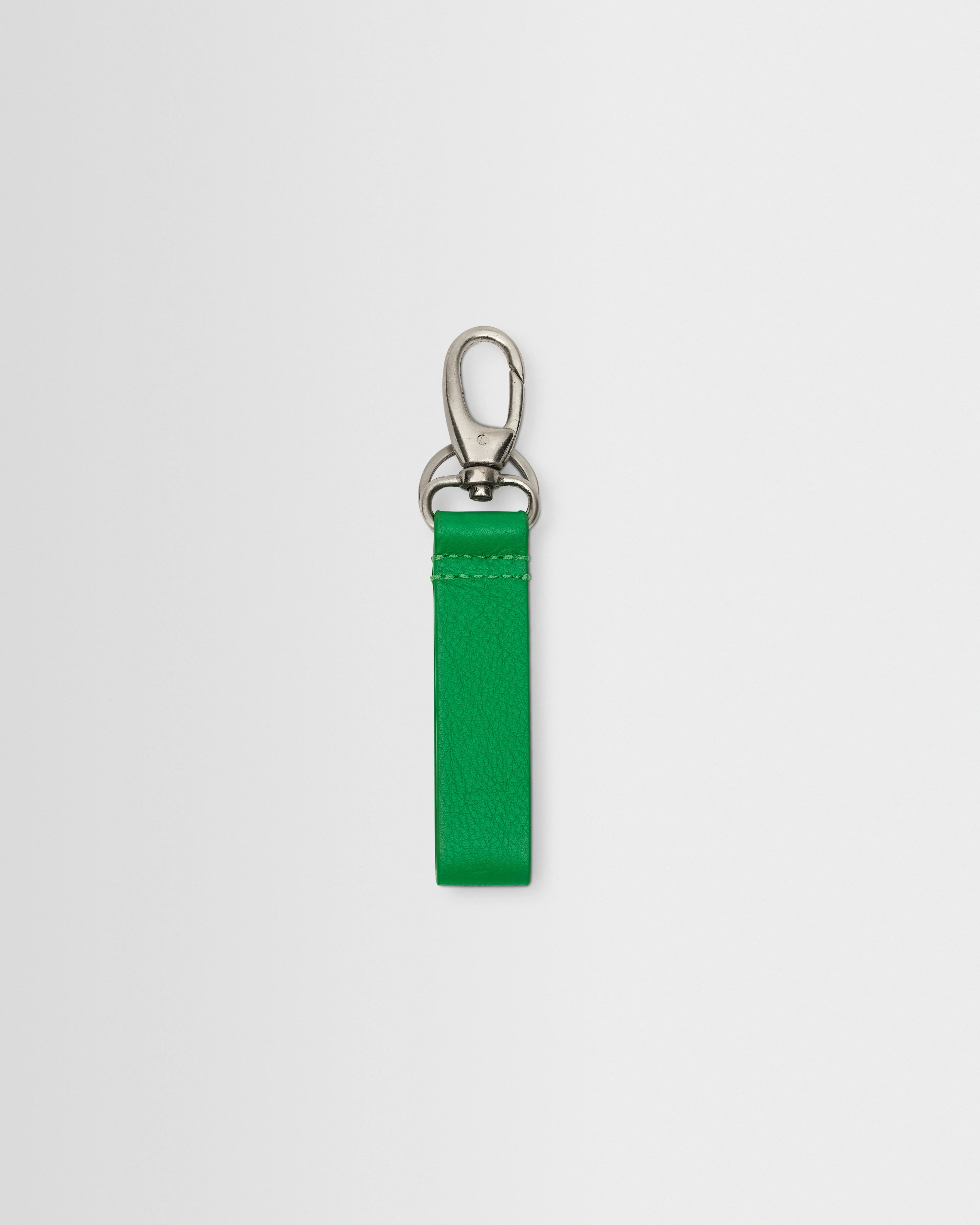 Boston - Bright Green Grain Leather Keyring - 1