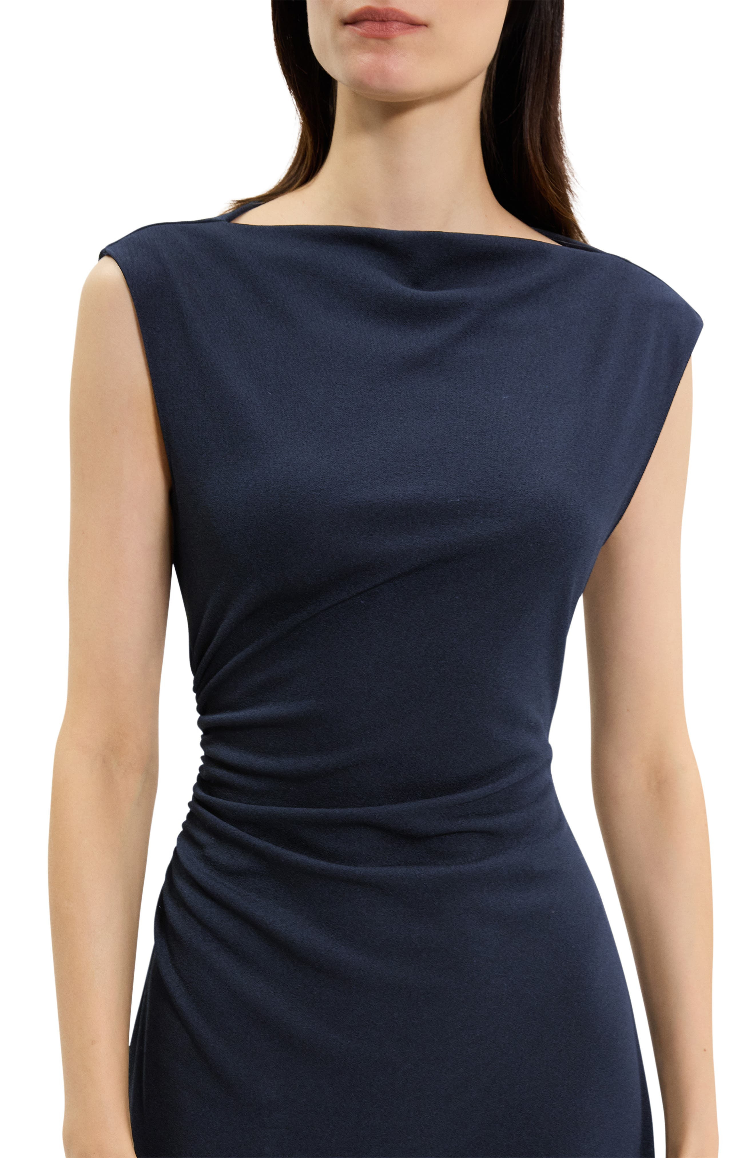 Theory Bateau Neck Knit Dress in Nocturne Navy at Nordstrom - 4