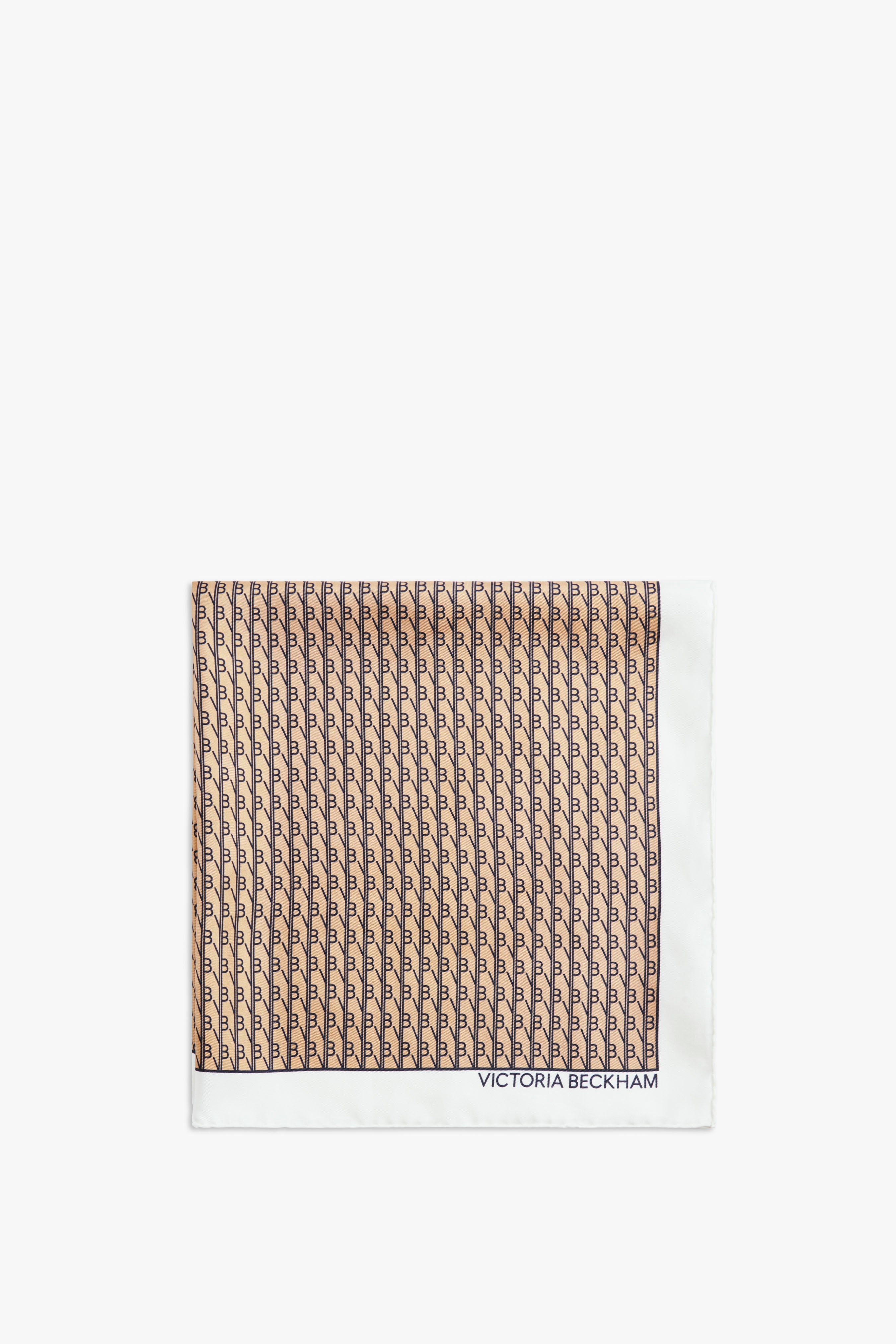 Silk Foulard in Camel Monogram - 1