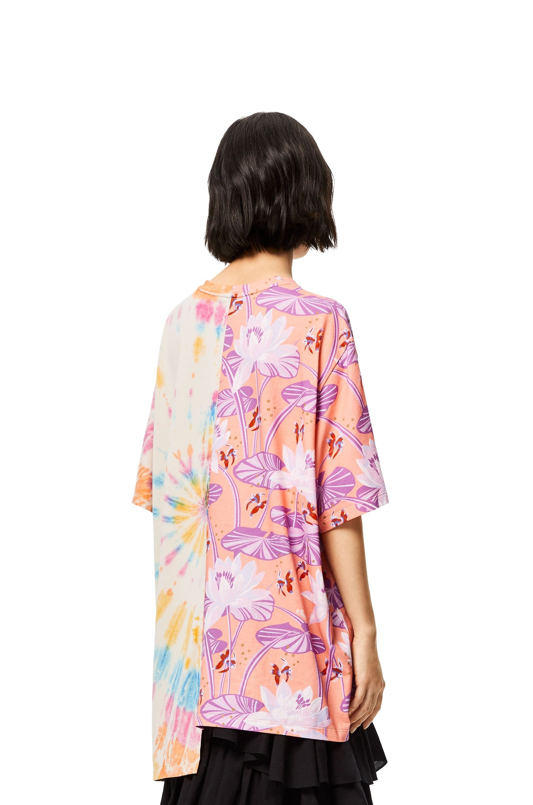 Asymmetric oversize T-shirt in waterlily cotton - 6