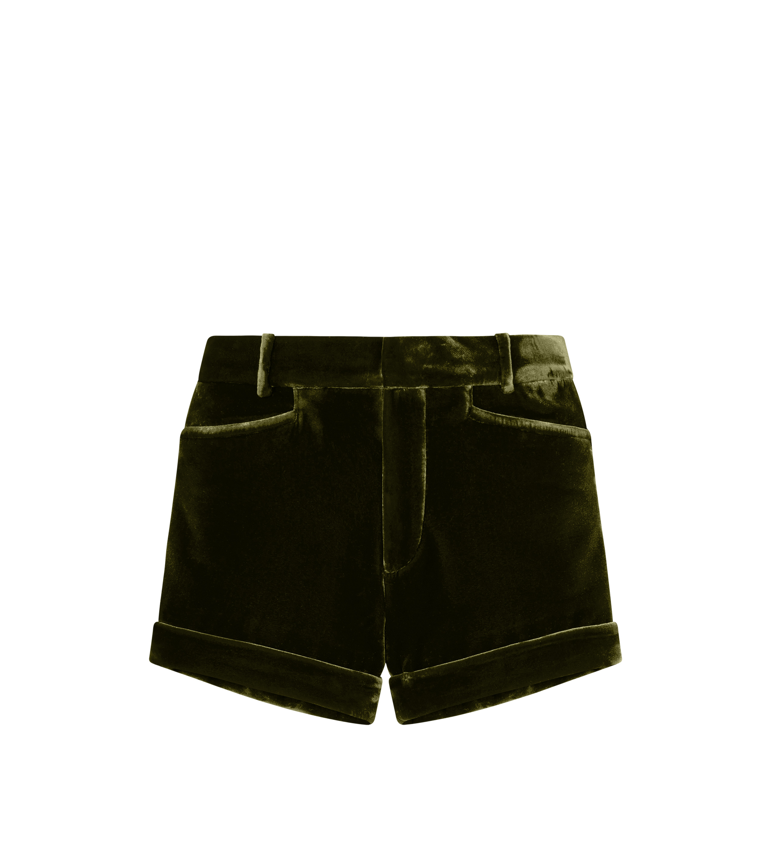 SHARP BONDED VELVET TAILORED SHORTS - 1