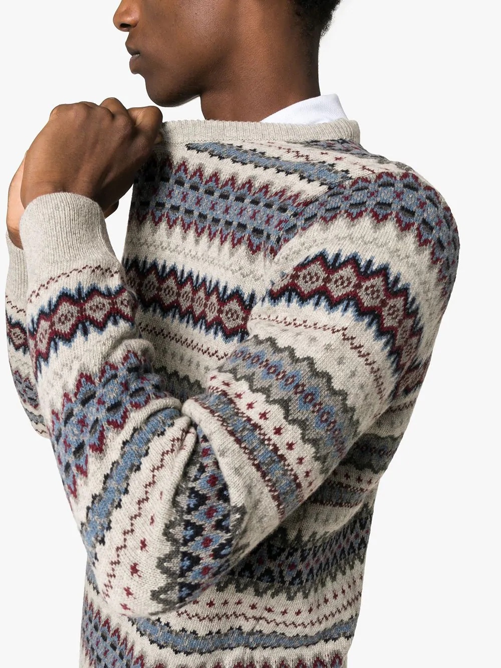 Fair Isle intarsia knit sweater - 5