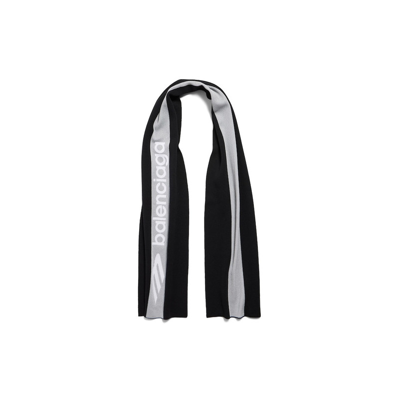BALENCIAGA 3b Sports Icon Sporty Scarf in Black/white outlook