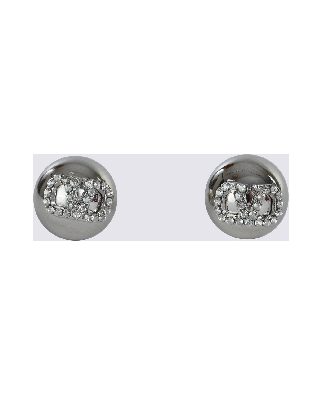 【送関込】VALENTINO☆ヴァレンティノ Brass Earrings Vlogo Signature Earrings In Metal And Swarovski® Crystals