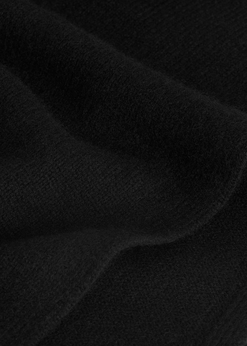 Wool cashmere hoodie bib black 4