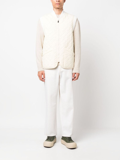 A.P.C. diamond-quilted zip-up gilet outlook