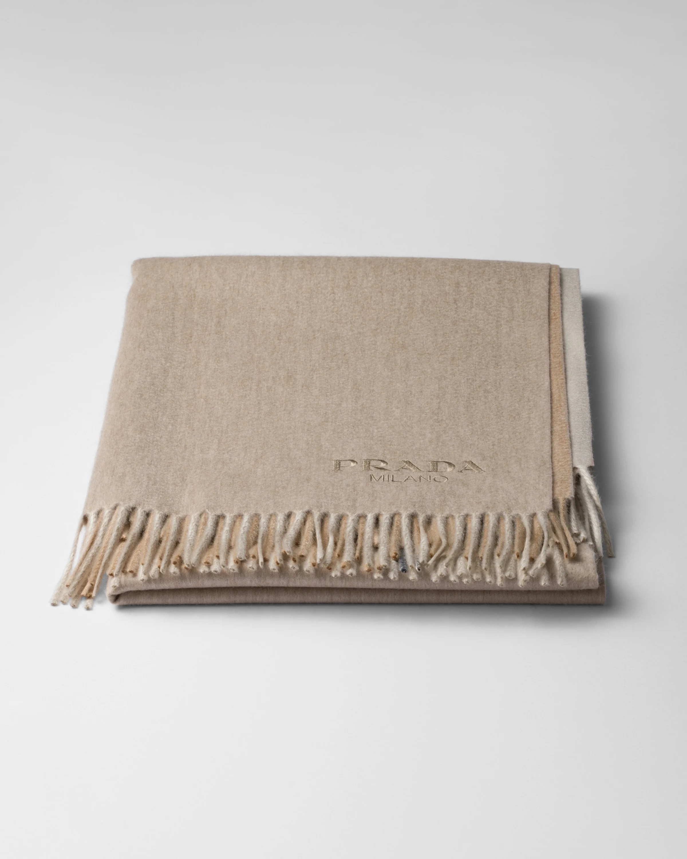 Two-tone cashmere and wool throw - 1