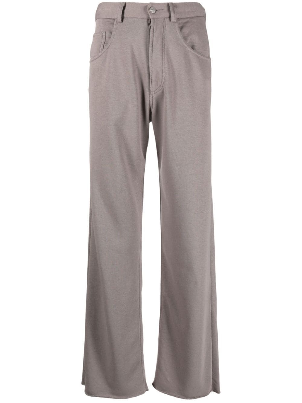 straight-leg cotton-jersey trousers - 1