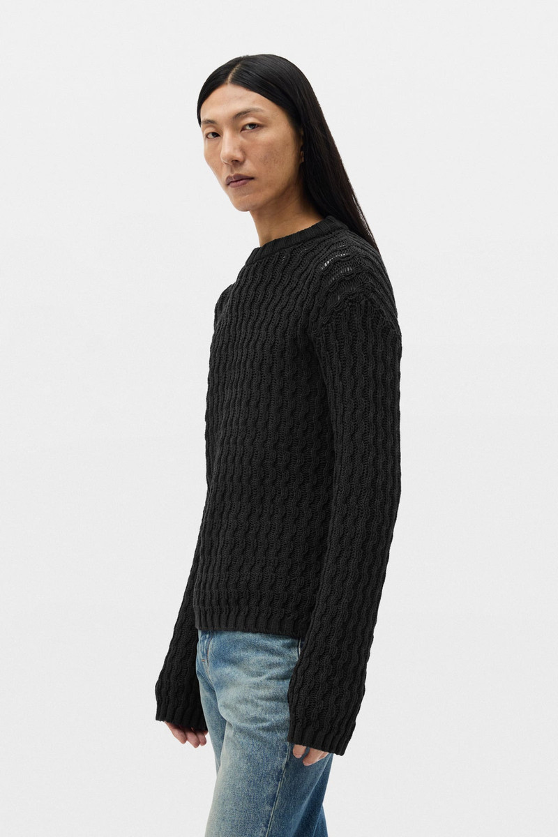 Ann Demeulemeester Areld Twisted Rib Crew Neck Sweater outlook