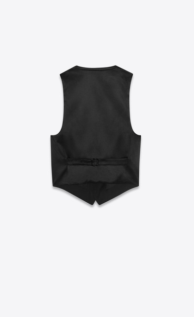 SAINT LAURENT short tuxedo vest in grain de poudre saint laurent outlook