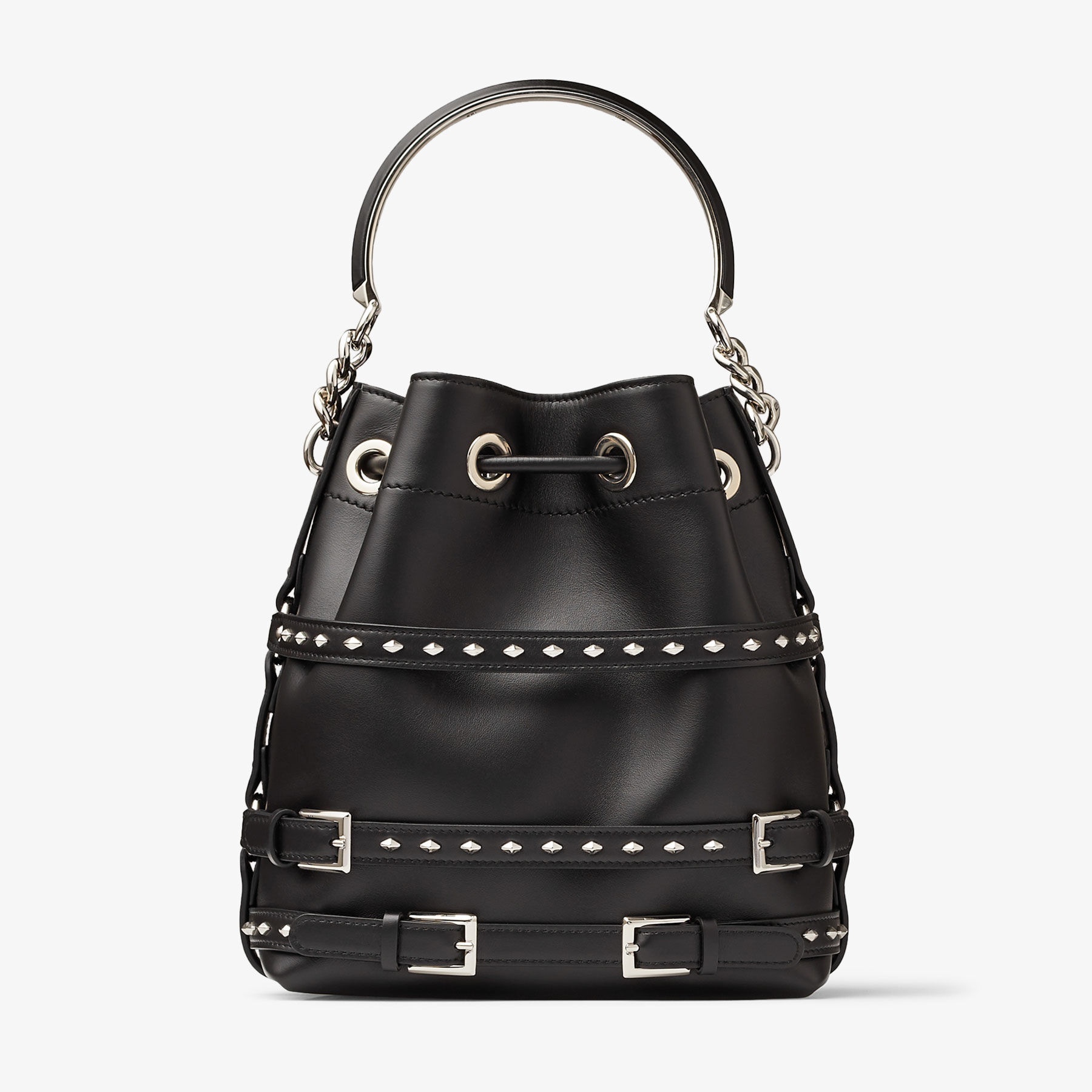 Bon Bon Bucket
Black Calf Leather Bucket Bag with Harness - 7