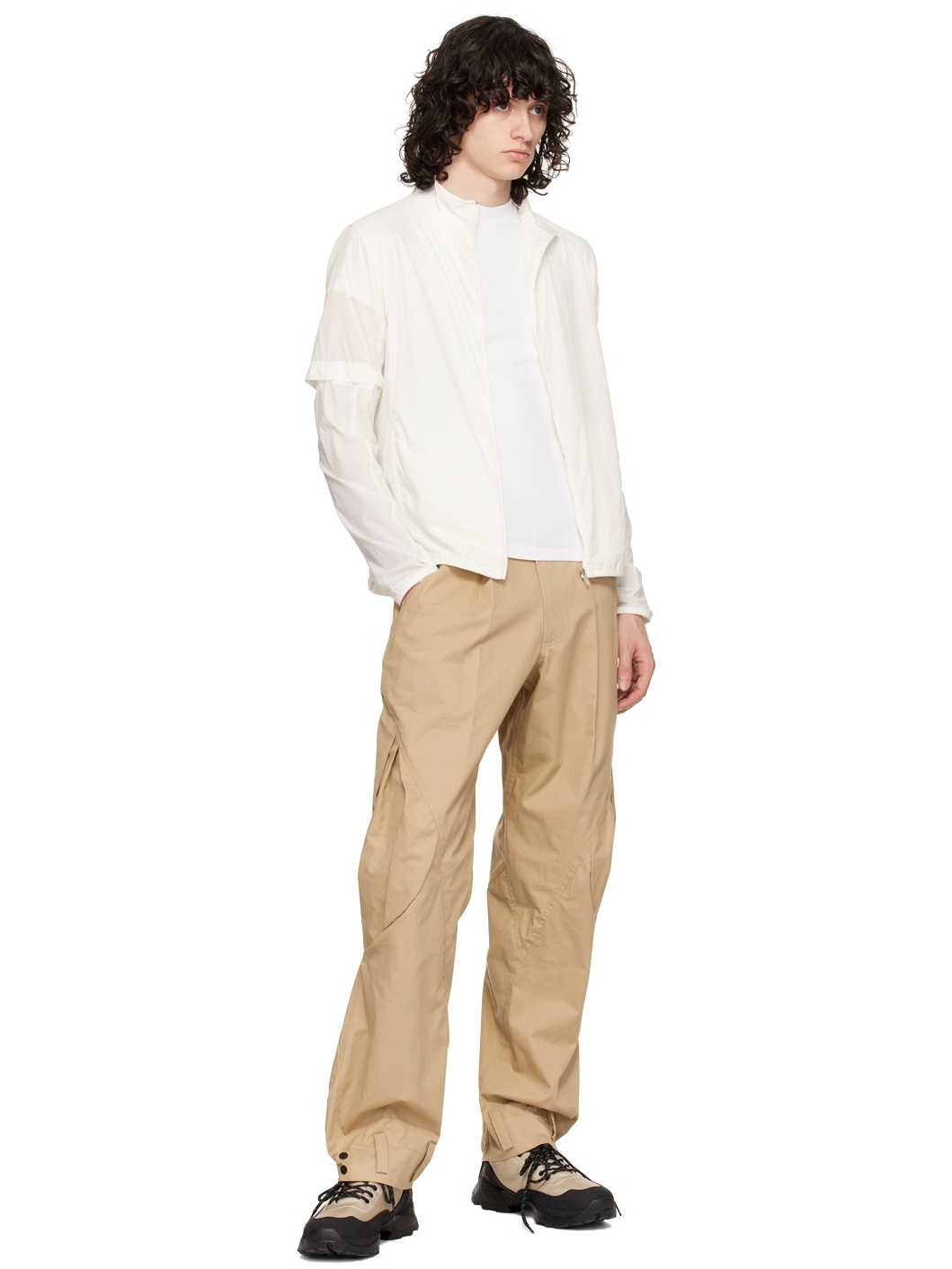 【関税込み】HYEIN SEO オフホワイト ダブルレイヤー コート HYEIN SEO White Convertible Track Jacket | REVERSIBLE