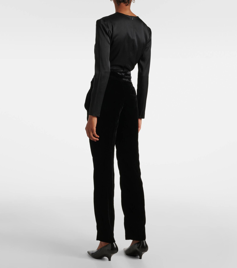 Afterglow high-rise velvet slim pants 3