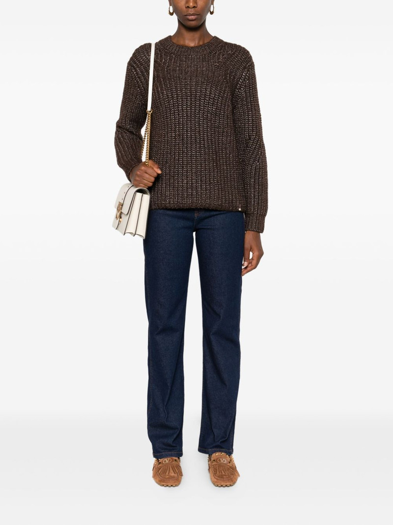 Herno metallic ribbed knit sweater outlook