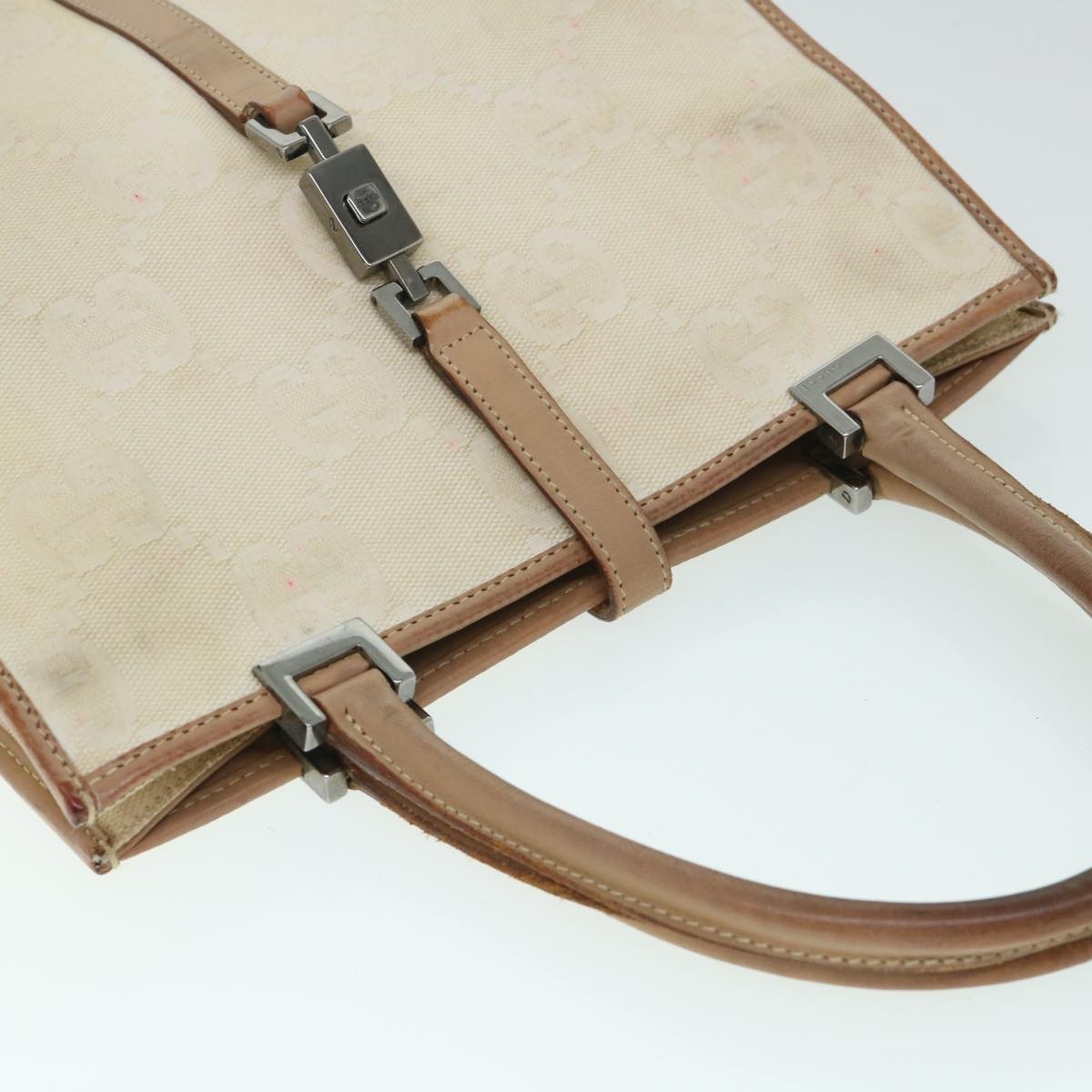 GUCCI GG Canvas Jackie Hand Bag Beige Brown - 6