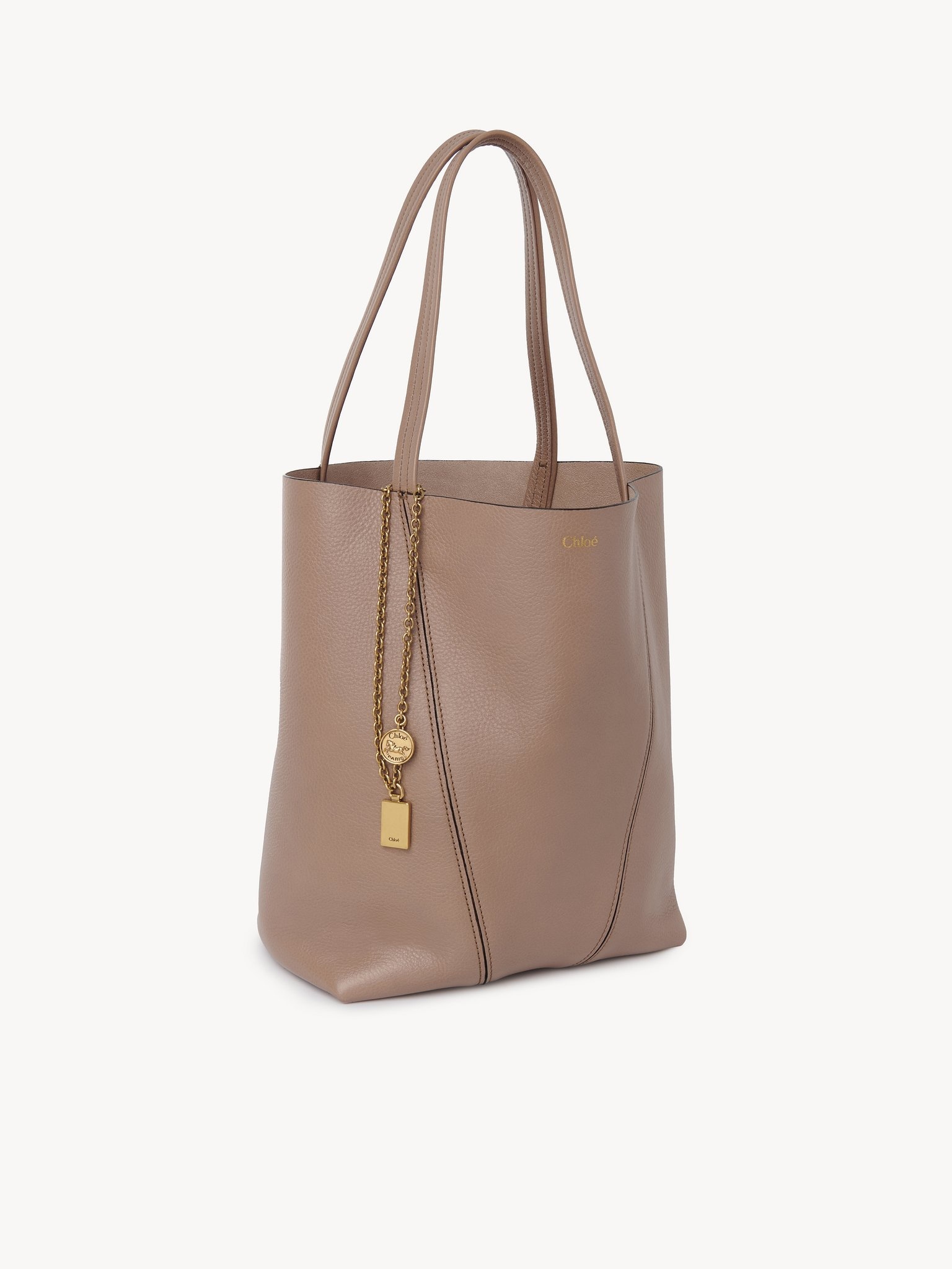 CHLOÉ SPIN TOTE BAG IN GRAINED LEATHER - 5