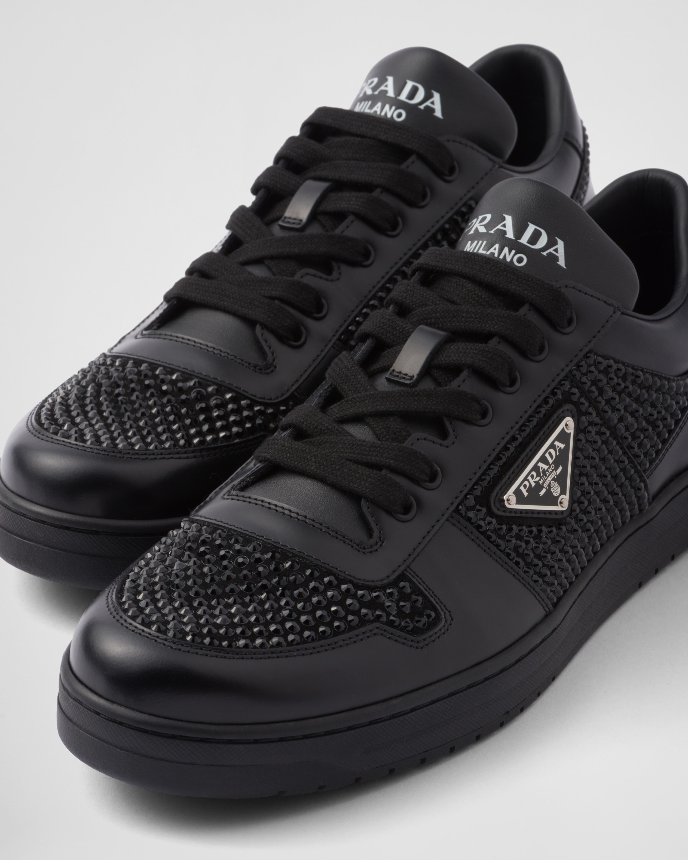 Downtown leather sneakers with crystals - 6