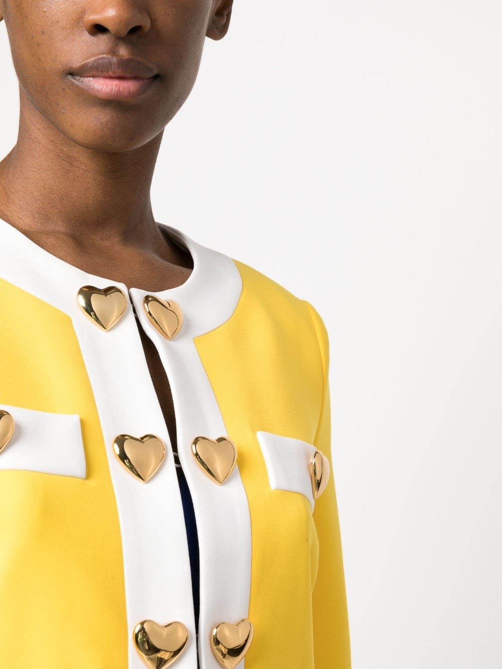 heart-appliqué cropped jacket - 5