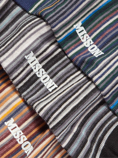 Missoni Three-Pack Striped Cotton-Blend Socks outlook