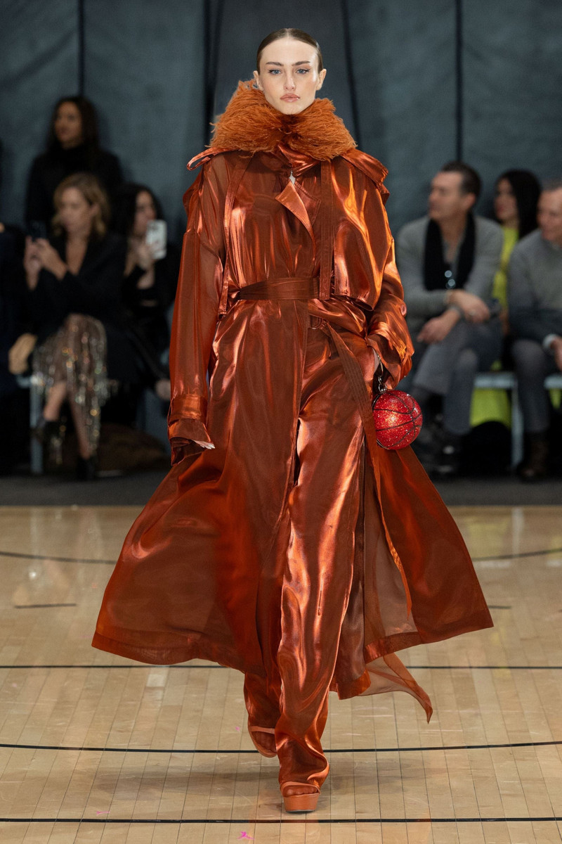 LAPOINTE Metallic Organza Double Breasted Trench outlook