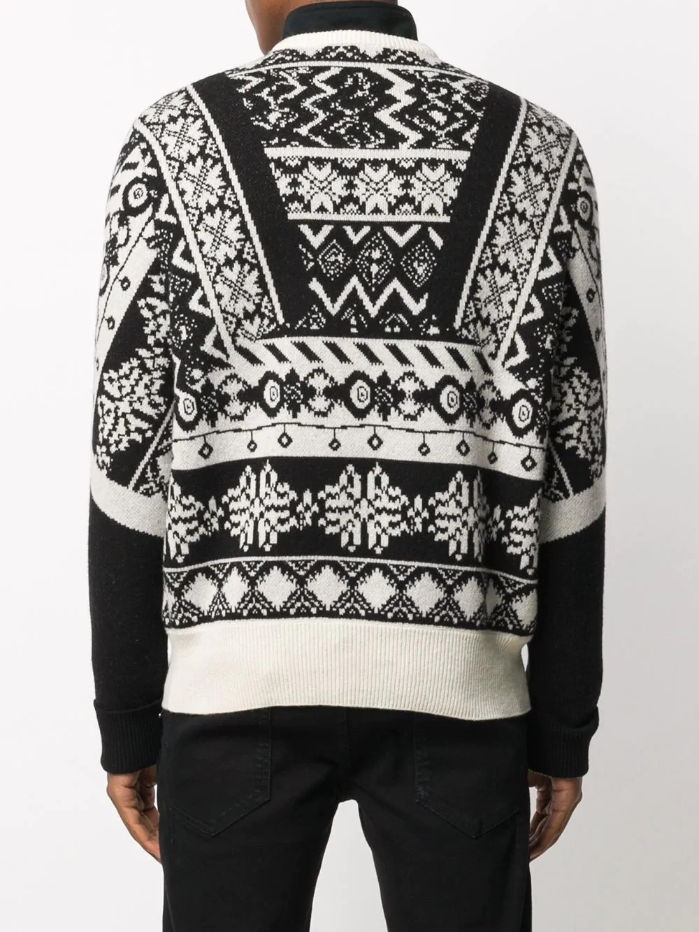 intarsia crew neck jumper - 4