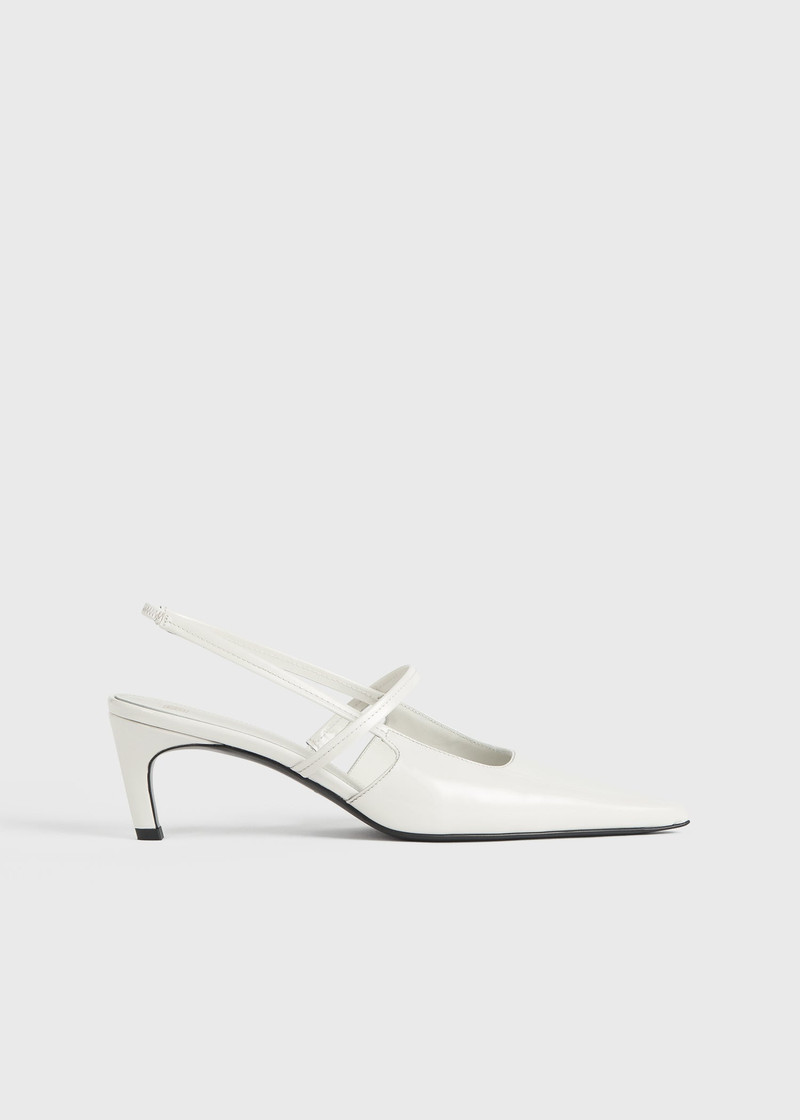 Sharp patent-leather slingbacks off white - 1