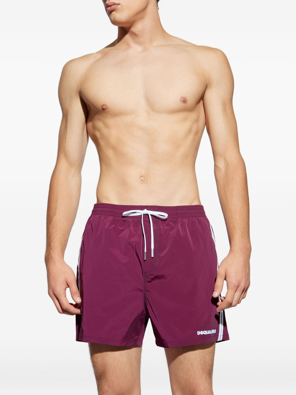logo-embroidered swim shorts - 3