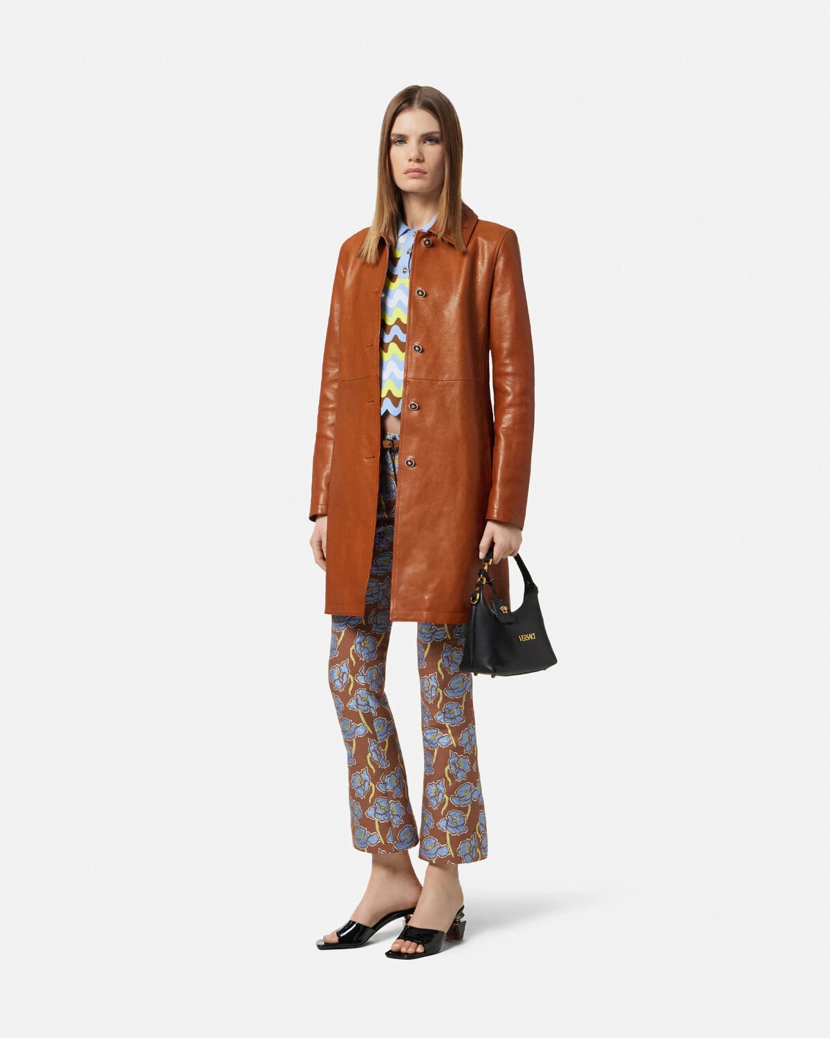 Poppies Jacquard Crop Flared Pants - 2
