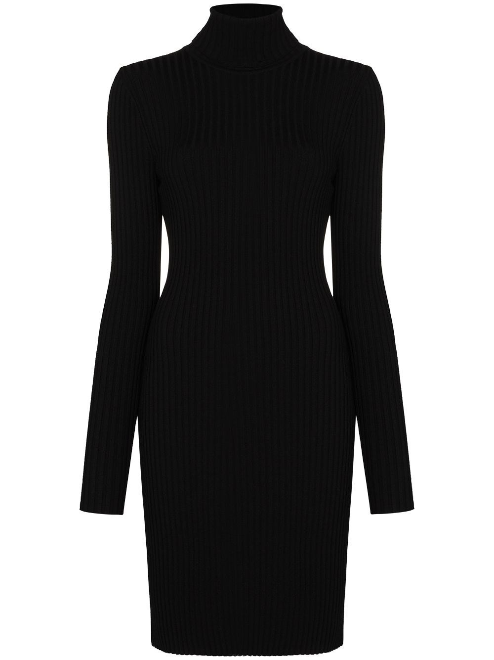 Wool ribbed short dress - 1
