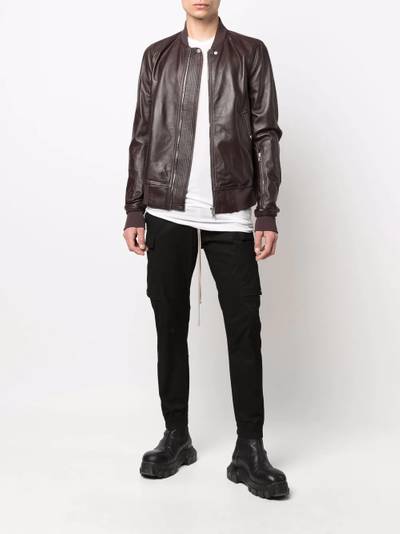 Rick Owens zip-up leather jacket outlook