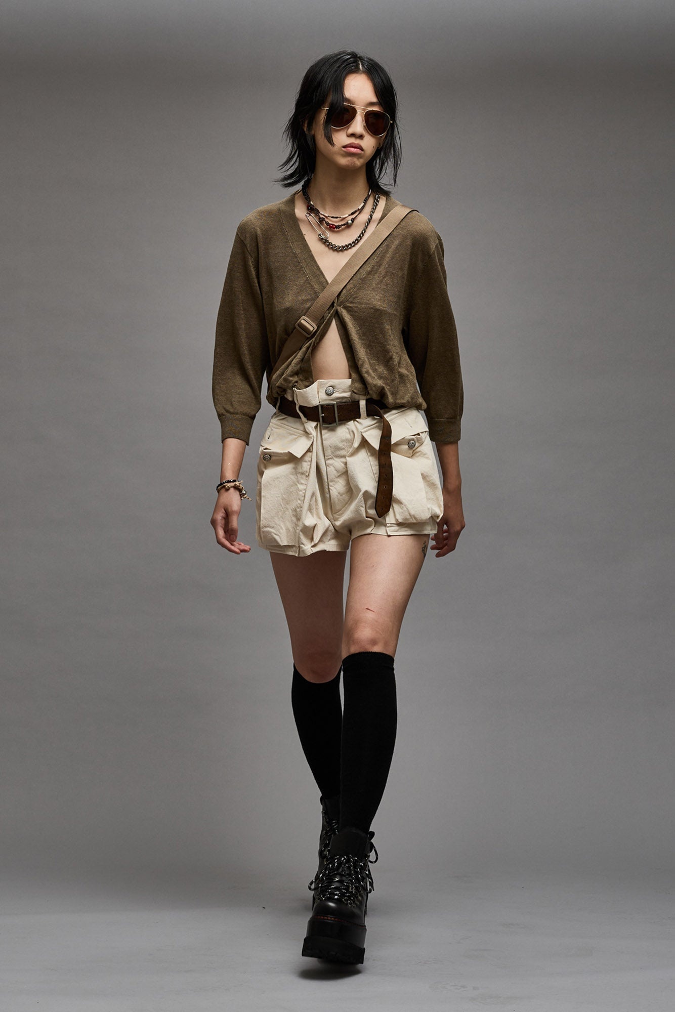 BALLOON CARDIGAN - OLIVE - 4