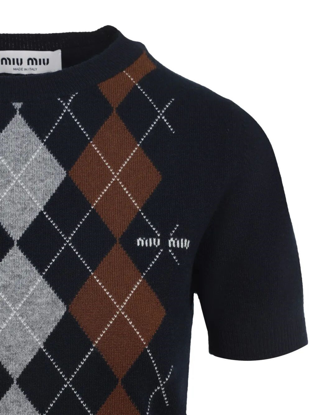 Argyle Cashmere Round-Neck - 2