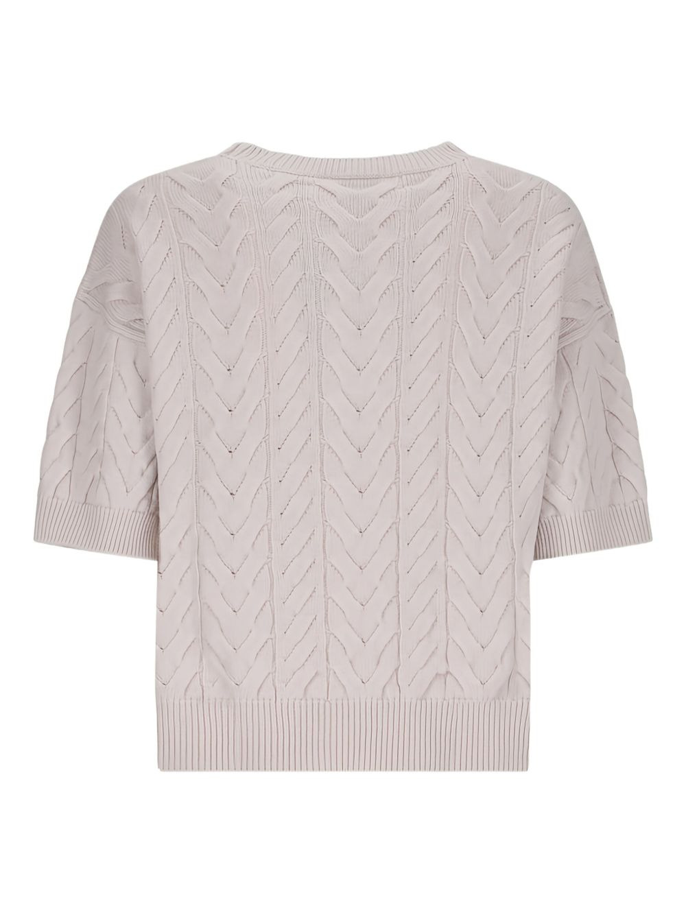 cable-knit short-sleeve T-shirt - 2