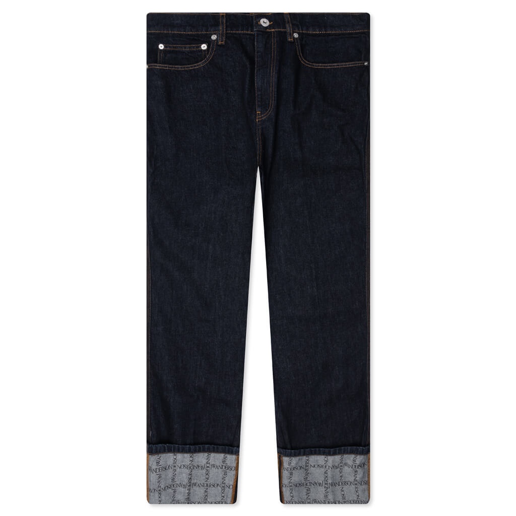 LOGO GRID TURN UP WORKWEAR JEANS - 1