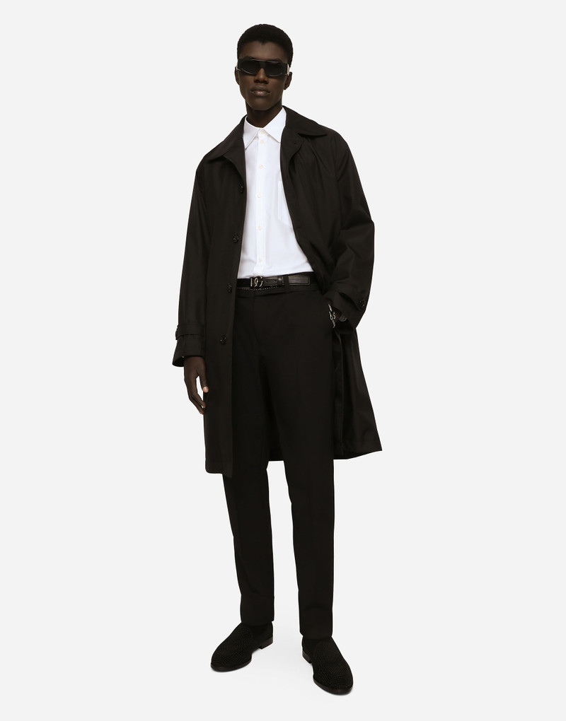 Dolce & Gabbana Nylon trench coat with logo tag outlook