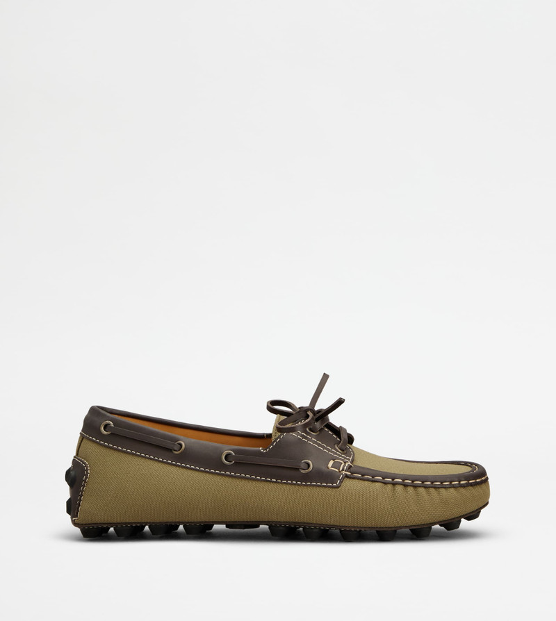 BOAT BUBBLE GOMMINO LOAFERS IN CANVAS AND LEATHER 1