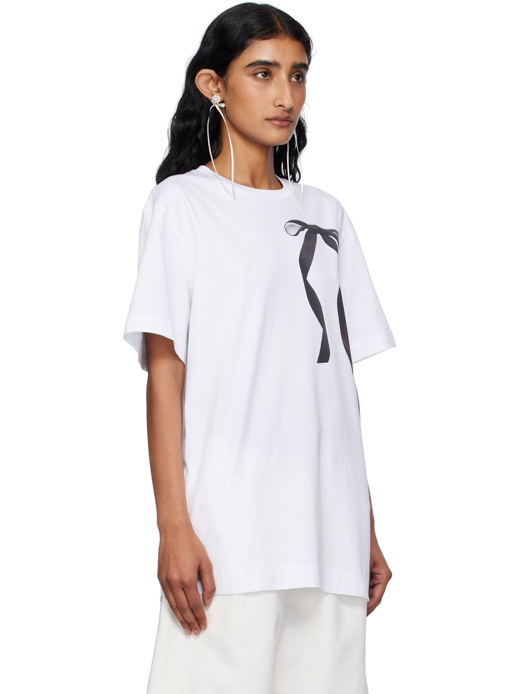 White Ribbon Bow Tail T-shirt - 2