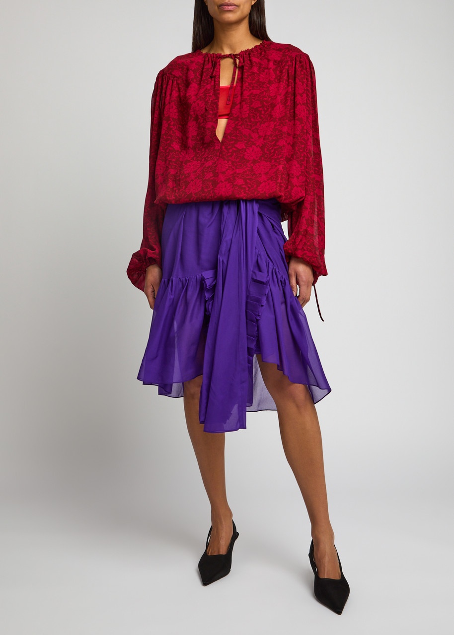 Dries Van Noten Sello Stretch-silk Chiffon Midi Skirt - 4