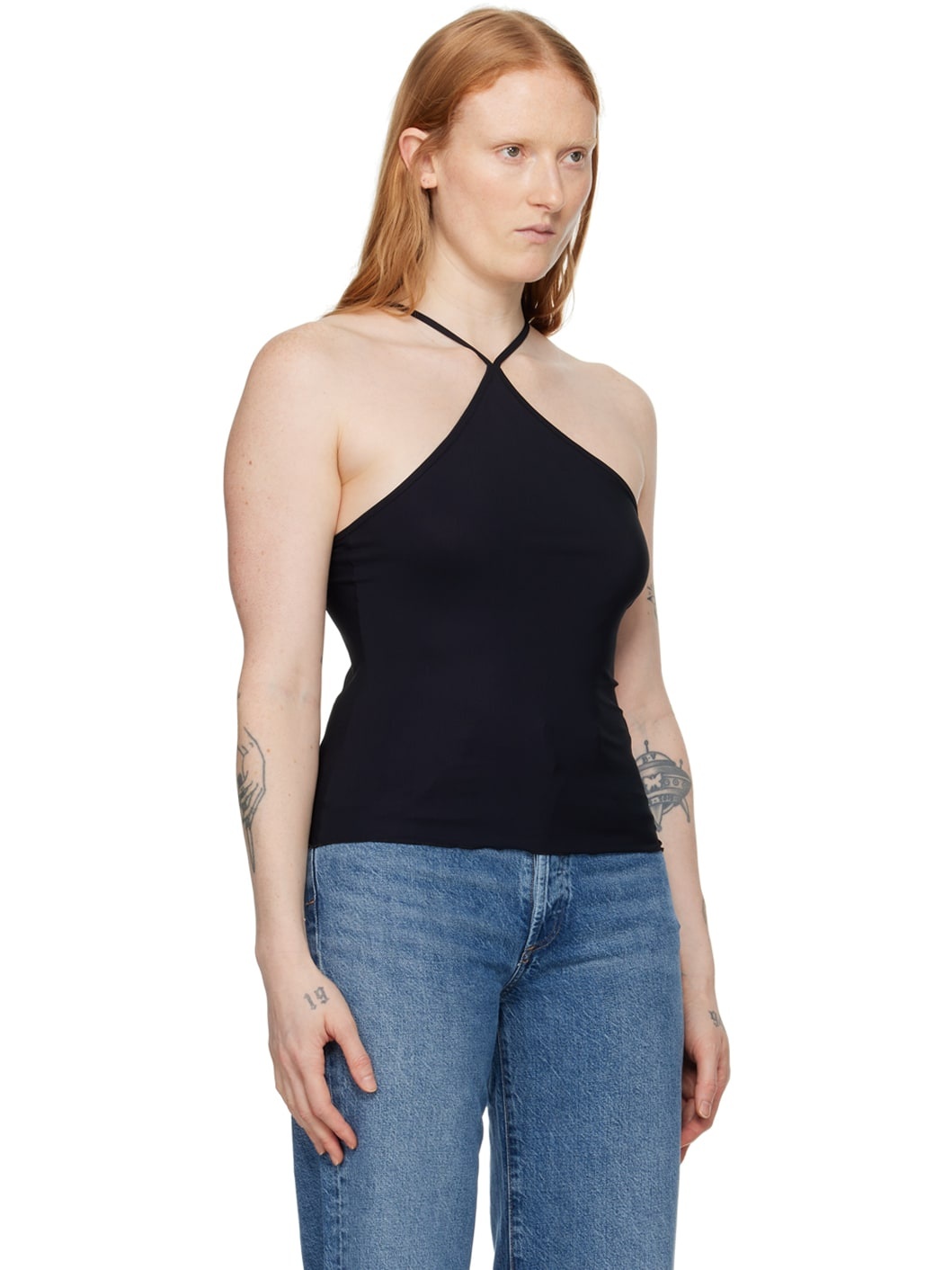 Black Asymmetric Tank Top - 2