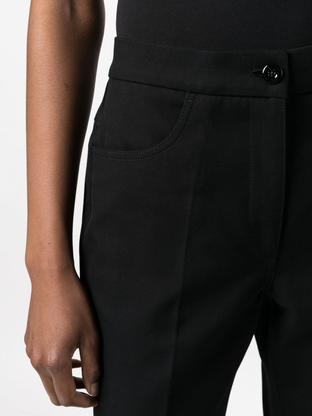 pressed-crease flared cropped trousers - 5